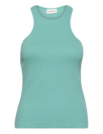 Rosa Rib Tank Top Ærmeløs Top Blå Blanche