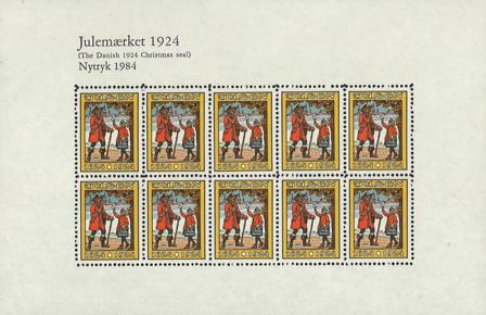 Danmark 1984 - Julemærkeark 1924 - Nytryk - Postfrisk
