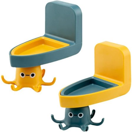 2 x 360° Självhäftande Svängbara Krokar 6 Klor Hållbara