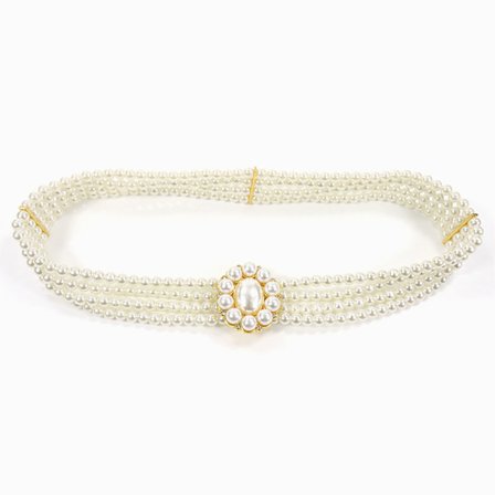 70cm fire rader av perleknapperPerlebelte Damemote Dekorasjon La