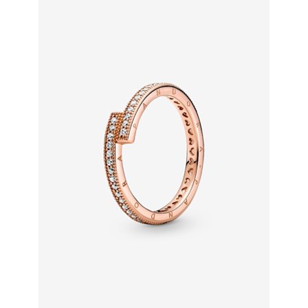 Pandora - Glittrande Överlappande Ring - 14k roséguldplätering