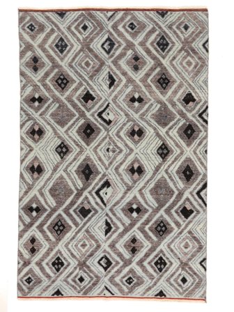 Annodato A Mano Berber Style Tappeto 200X307 Di Lana Marrone/Grigio Scuro