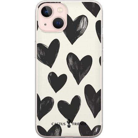 Kompatibel Mobilcover til Apple Apple iPhone 13 mini Cactus and Friends - Bold Black Love Pattern