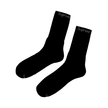 Supreme Hanes Crew Socks Sort, Herre Strømper, Størrelse: ONE Size