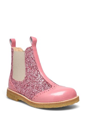 Booties - Flat - With Elastic Boots Støvler Lyserød ANGULUS