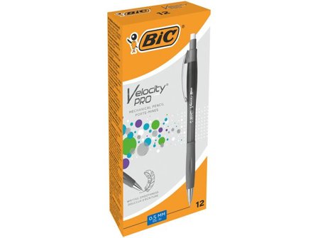 BIC Stiftpenna, Velocity 0,5 mm HB-stift, pennkropp med greppzon, genomskinlig grå - Lyreco - Kontorsmaterial - Pennor - Stiftpennor