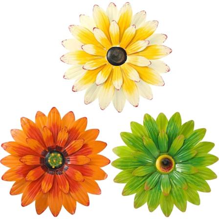 3 kpl Metallikukka Seinätaidetta 3D Metalli Daisy Kukka Seinäkoriste Useita Kerroksia Riippuva Kukka Maalaismainen Farmhouse Boho Tyyli