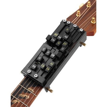 Guitar Chord Buddy - Bærbar guitarakkordhjælper og træner - Til akustiske guitarer - Læringsværktøj til begyndere og guitarister med gigt