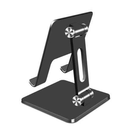 Tablettstativ Foldsom Tabletholder Bordstativ i Aluminium Dobbel Justerbar Vinkel 180° Sklisikkert for Mini/Air Sølvgrå