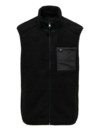 Onsdallas Life Sherpa Vest Otw Vd Black ONLY & SONS