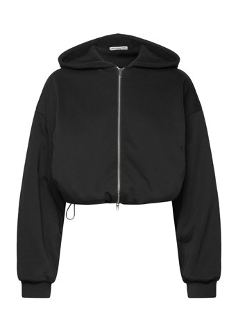 Weekday Oversized Fleece Zip Hoodie - Black - S