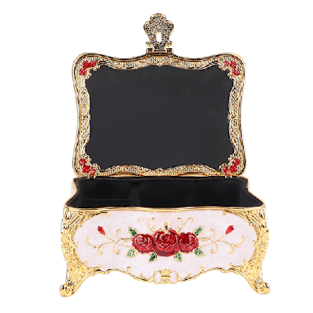 Metallinen vintage-korurasia, seoksesta valmistettu korurasia, lukittava vintage-korujen säilytysrasia naisille ja tytöille, joulu, vuosipäivä, 