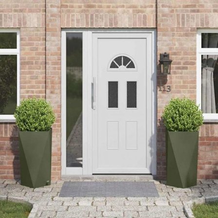 Jardinière - blomlåda Vidaxl Jardinière 2 st Grön oliv 40 x 40 x 75 cm Stål