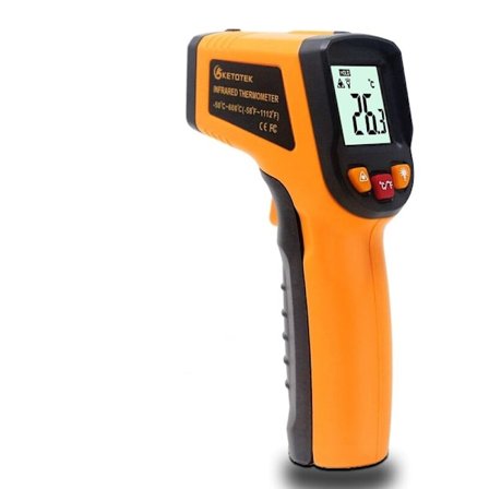 BETTE Laser Infrarød Termometer Pistol Digital Termometer -50-600°C Laserpegepind Pistol Fødevarekvalitet Professionel Optager (Gul