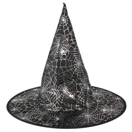 Halloween Häxhatt Med Spindelnät 38x32cm