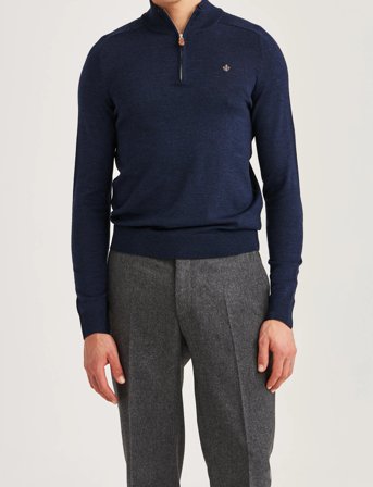 Morris Merino John Zip - Navy - XL
