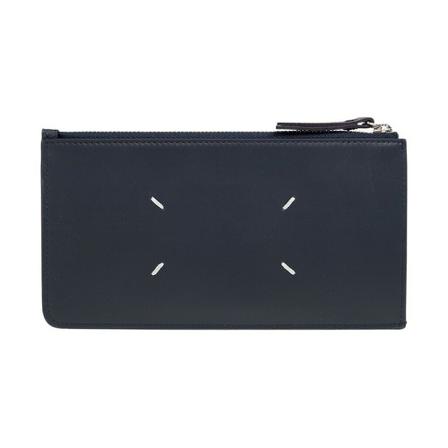 Maison Margiela Card holder with logo , Blauw , Heren , Maat: ONE Size Portefeuilles