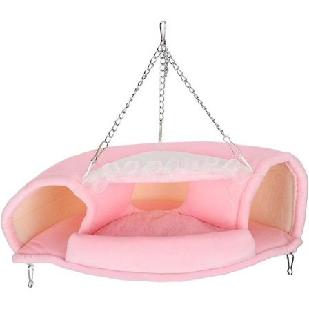 Koselig kjæledyrtunnel, varmt gjemmested for marsvin gir et morsomt tilfluktssted, avtakbar kaninrørhengekøye for små kjæledyr, lyse farger, fint 