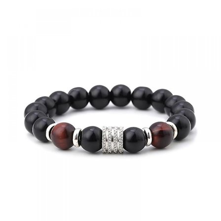 Armband - Fint smyckeVulkaniskt obsidian smycke - Elegant present till honom