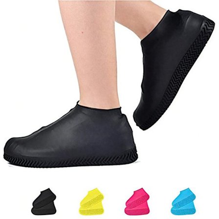 Skoovertræk - Vandtætte skoovertræk - Genanvendelige skoovertræk - Skridsikre og vandtætte - Silikone gummiregnstøvler - XL - Sort