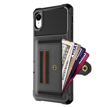 Iphone Xr - Stilrent Skal Med Korthållare Grön