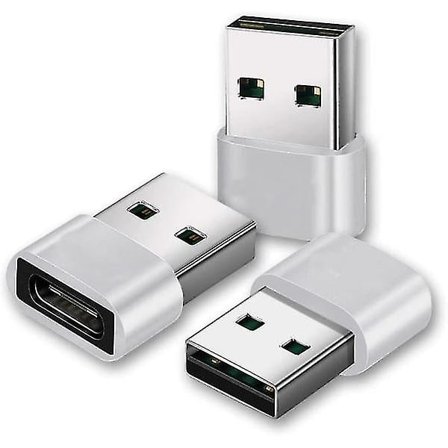 Usb till Usb C-adapter [3-pack], Usb-adapter, Usb A till Usb C, Iphone-laddningskontakt, Usb C-kontaktkonverter för Iphone