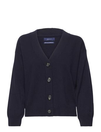 D1. Superfine Lambswool Cardigan Neuletakki Navy GANT