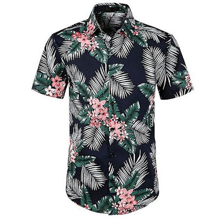 Mens Hawaii Beach Shirt Sommar Kortärmad Button Up Skjortor Toppar