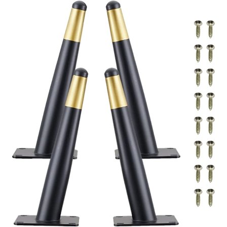 Metalbordben, 4 stk. Kegleformede møbelben Skrå skabsben med skruer til sofa sofabord tv-skab og andre møbelben (20cm)