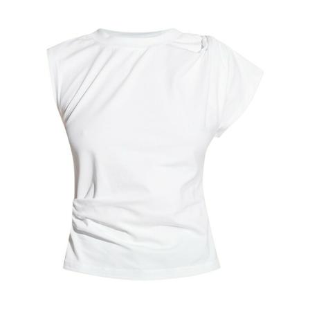 Iro, Charron asymmetric top Wit, Dames, Maat:XL,Katoen