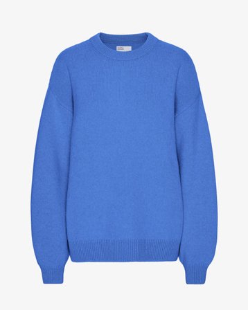 Oversized Merino Wool Crew - Pacific Blue