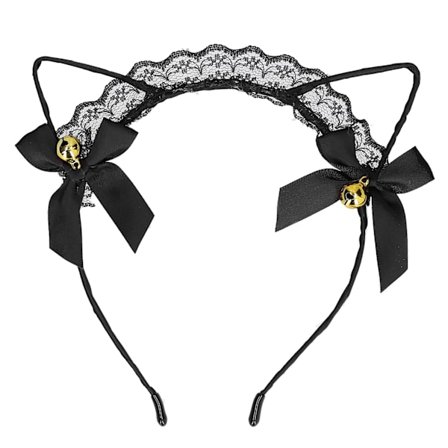 Kissan korvat hiuspanta Ontot kissan korvat Naisten pääpanta kellolla Juhliin Cosplayn ja arkielämään Musta