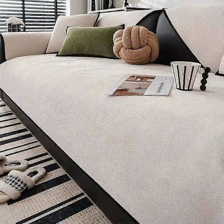 Moderne ensfarvet sofamåtte Anti-kradse kattedækken Chenille Anti-skrid Universal til alle årstider Sofahynde Ryglæn Håndklæde