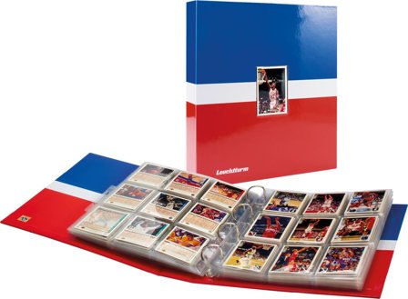 Leuchtturm Samlekortalbum Pro - A4 - Sport - Blå/Hvid/Rød