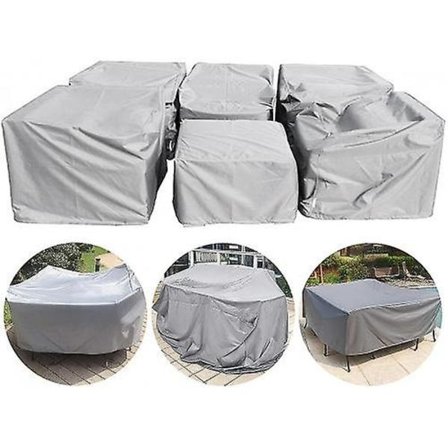 Utomhusmöbel dammskydd trädgårdsmöbler överdrag 100x100x85cm silver-100*100*85CM-svart