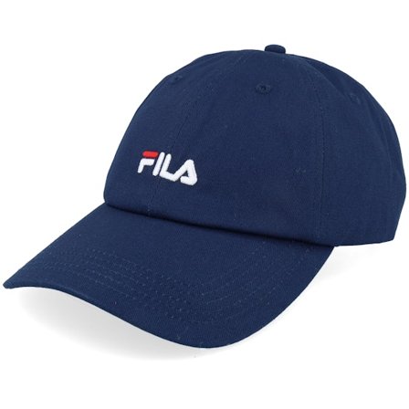 Fila - Blauw unconstructed Cap - Faridokt With Small Logo Black Iris Dad Cap @ Hatstore