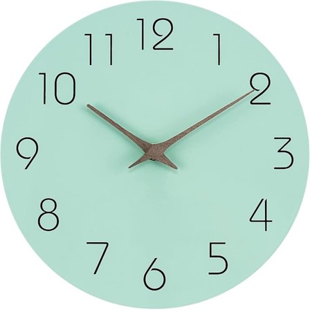 Hjemmeinnredning Stille Treveggklokke Uten Tikkelyd 25 cm (A Style) (D-583-A) (FMY)