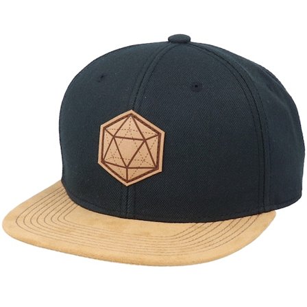 Gamerz - D20 3D Patch Black/Suede Snapback Snapback Black Cap - @ Hatstore