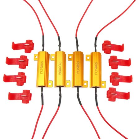 4 stk. Aaron 50W 6ohm Belastningsmodstande - Hurtig løsning til blinkende LED-pærer
