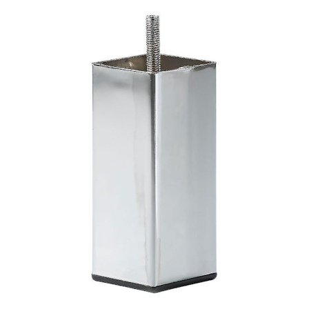 Huonekalujalka kromattu neliö 5 x 5 cm, korkeus 12 cm, valmistettu teräksestä (m8) (putki 5 x 5 cm) (1 kpl)