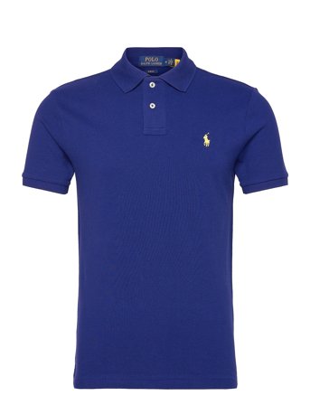 Polo Ralph Lauren Slim Fit Mesh Polo Shirt - Blue - M