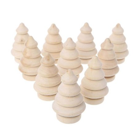 10 stk. Ufærdige DIY trædukker til juletræ, bryllupsfestdekoration C