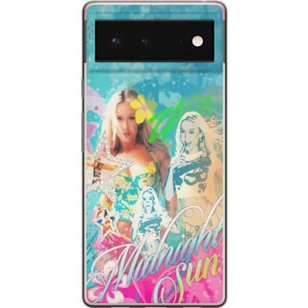 Kompatibelt Mobildeksel til Google Pixel 6 Eventyrverden med Steve, Creeper og dyr i fargerik blokkgrafikk