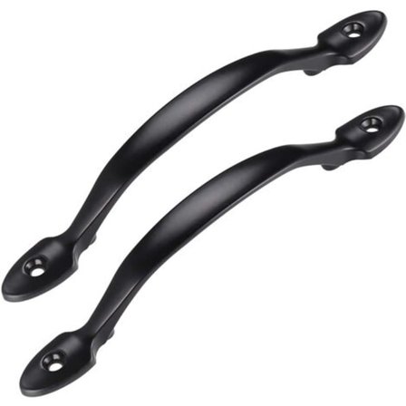 2 st svarta dörrhandtag med skruvar, rostfritt stål, innerdörrhandtag, skåpshandtag, skjulhandtag, garage