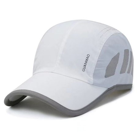 Snabbtorkande Mesh Peaked Cap Sport Golf Baseball Cap VIT