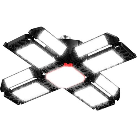 200W LED Verkstadslampa - 6500K, 12 Justerbara Paneler, E26/E27, Kompatibel med Philips - 1 ST, Energiklass F