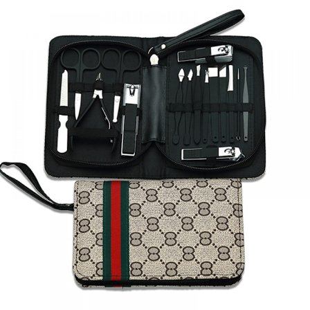 Manikyrverktøy Negleklipper 16PCS Rustfritt Stål Neglesett Profesjonelt Manikyrsett Stellsett med Negleklipper Pedikyrutstyr (Farge: Grå)