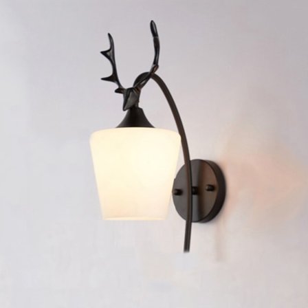 LED-glasvägg sovrum sänglampa vardagsrum studie trappa vägglampa, strömkälla: 5W vitt ljus (3030 svart mjölkvit)