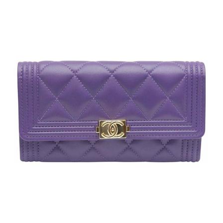 Chanel Vintage, Pre-owned Wallets Paars, Dames, Maat:ONE Size,leer