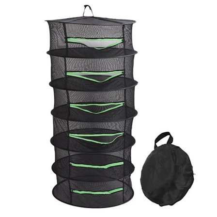 Urte Tørkestativ Sammenleggbar Pustende Mesh Tørker med Glidelåser for Hageplanter